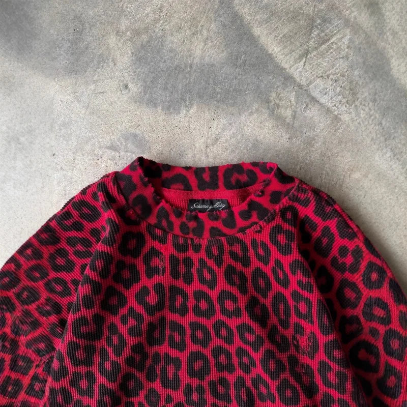 Red Leopard knit