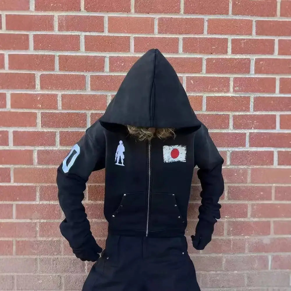 Black Japanese Zip-up