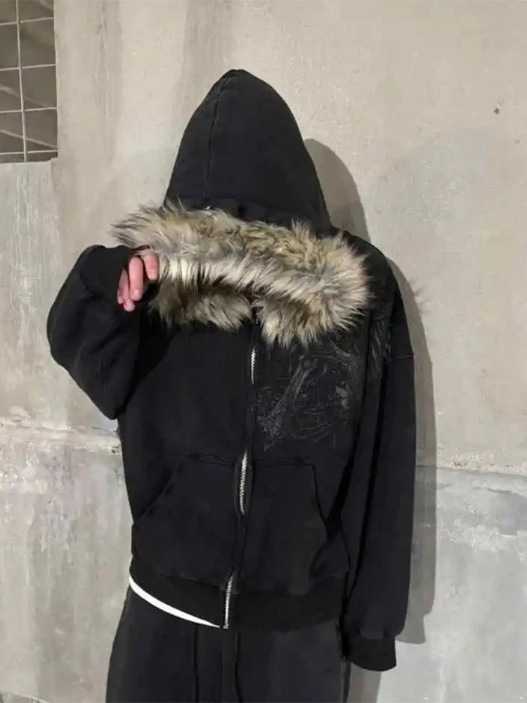 Archival Fuax Fur Zip-up
