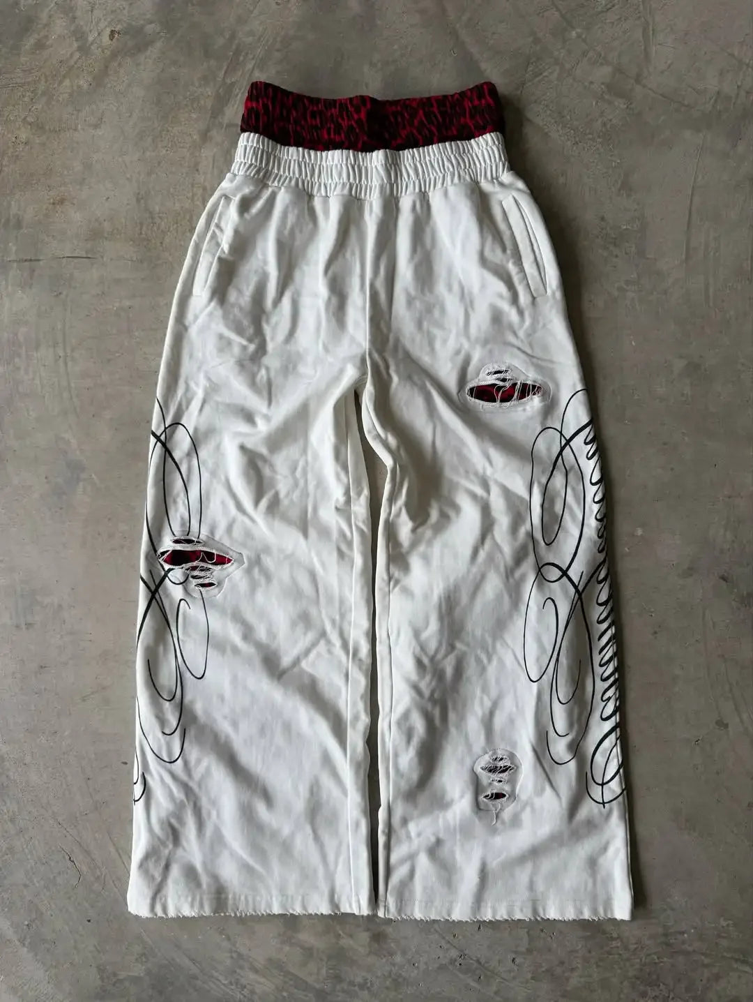 Red Leopard "Double-waisted" Sweats