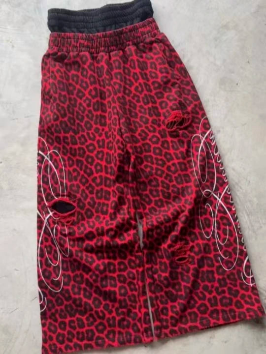 Red Leopard "Double-waisted" Sweats