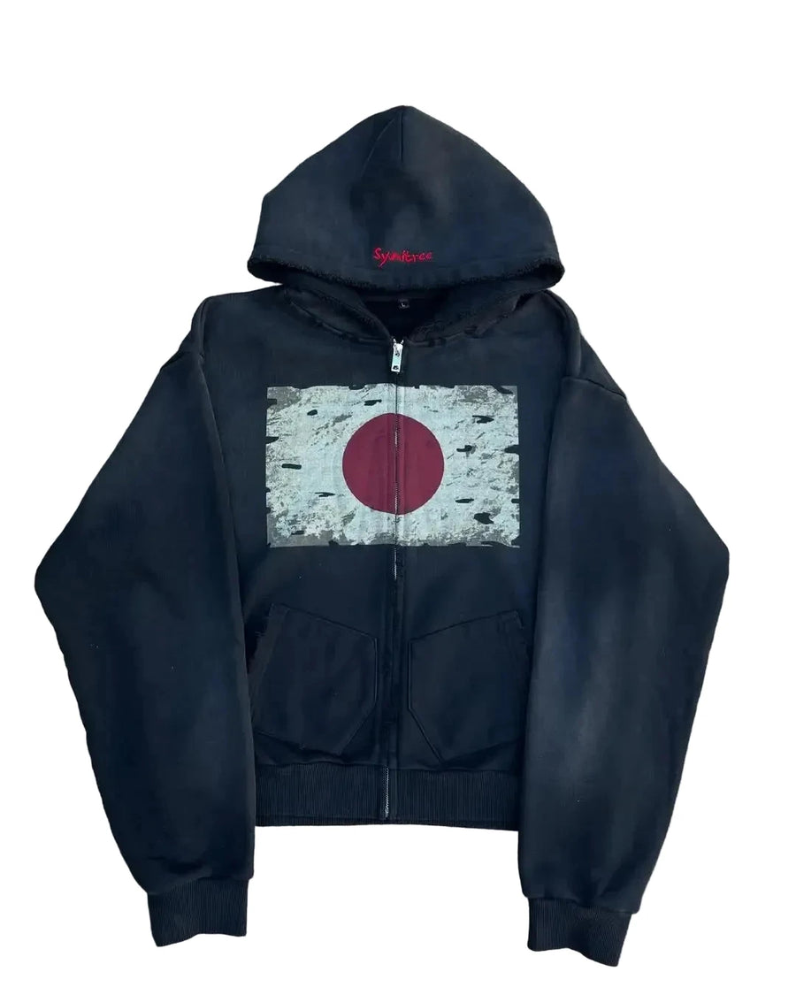 Black Japanese Zip-up