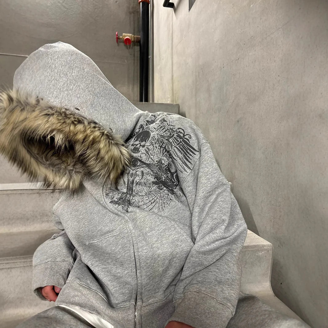 Archival Fuax Fur Zip-up